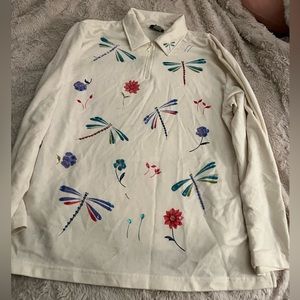 White dragonfly quarter zip